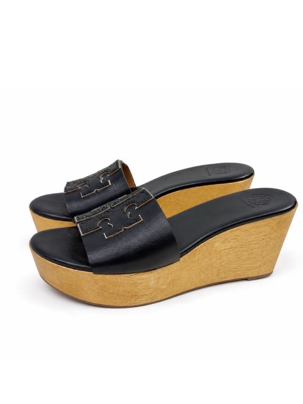 Tory Burch Women’s black leather slide sandal Size 9 # Box 913 - Picture 2 of 6